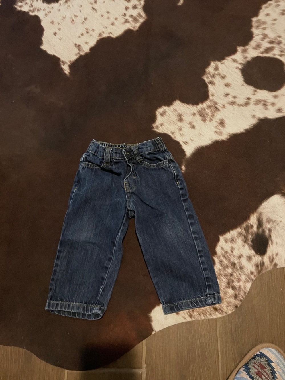 Kids Elastic-Waist Dark Blue Denim Jeans